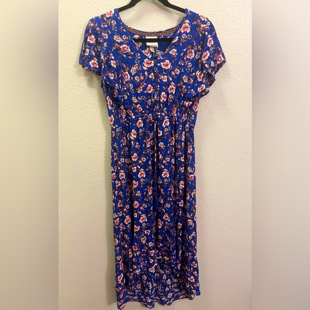 Knox Rose Blue Floral Maxi Dress - Size Medium